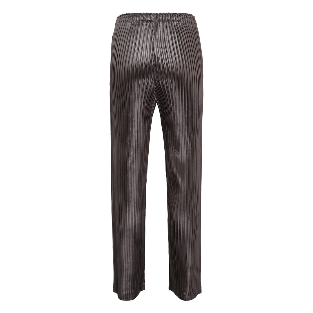 Glossed Metal Pleated Pants