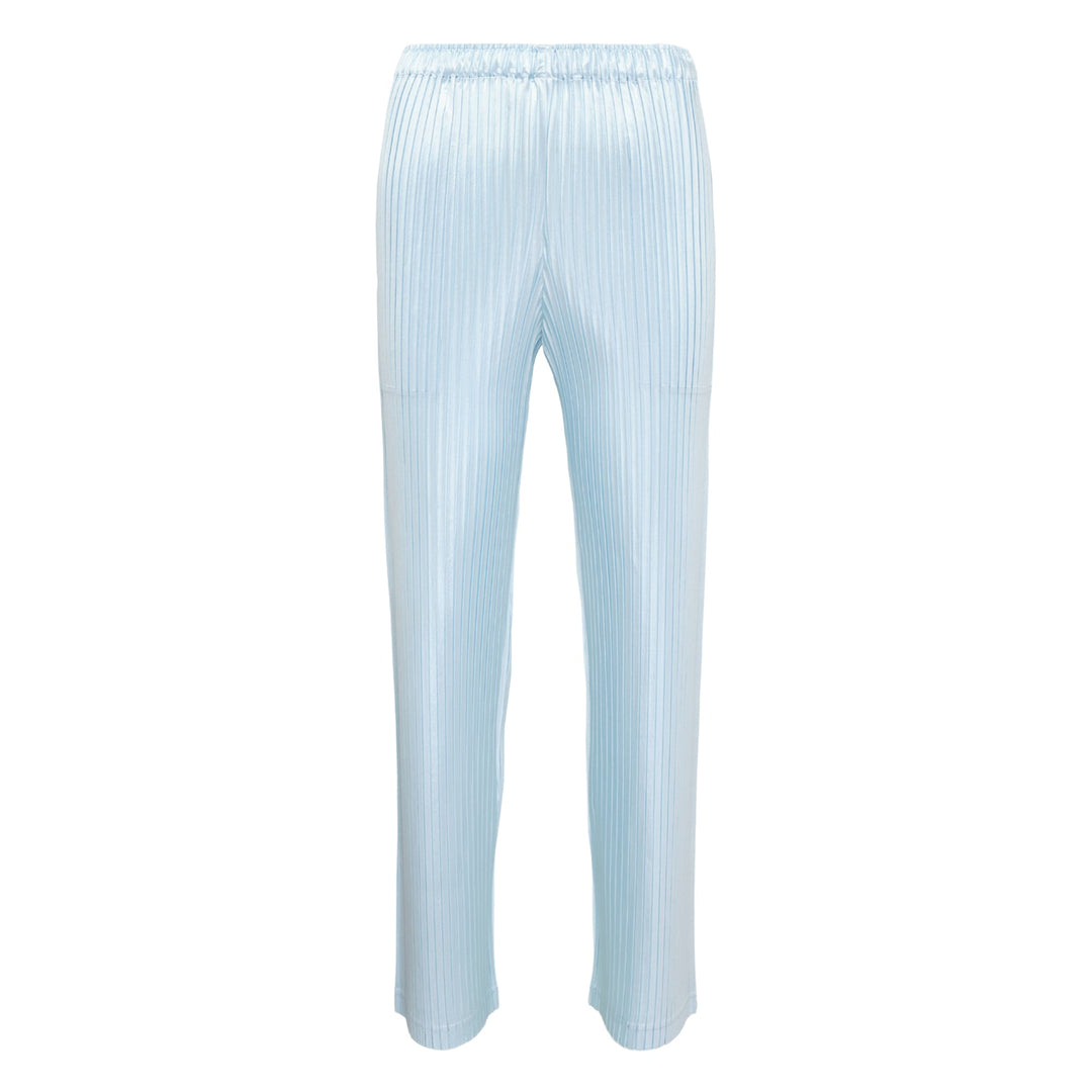 Glossed Metal Pleats Pleated Pants