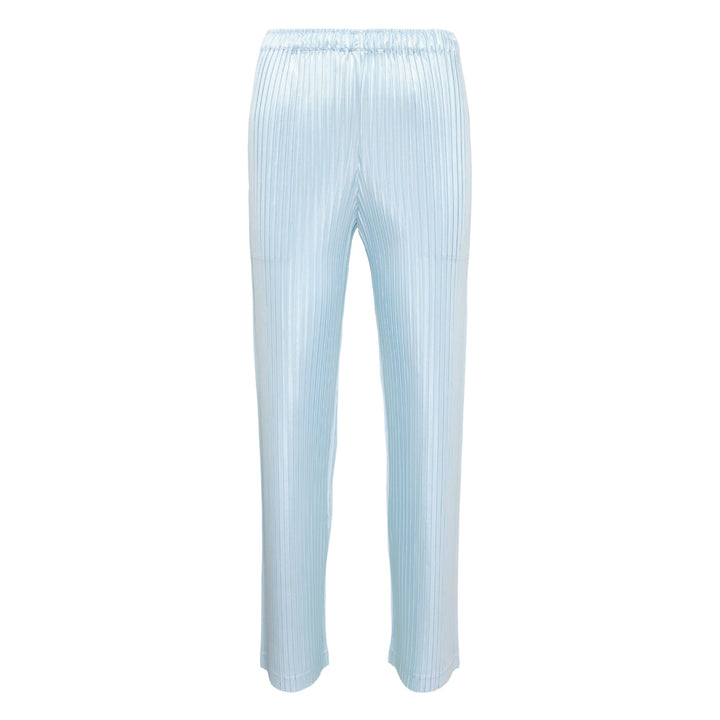Glossed Metal Pleats Pleated Pants
