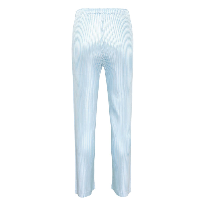 Glossed Metal Pleats Pleated Pants