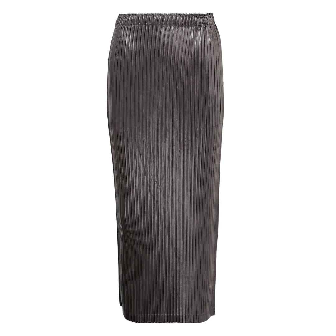 Glossed Metal Pleats Pleated Skirt