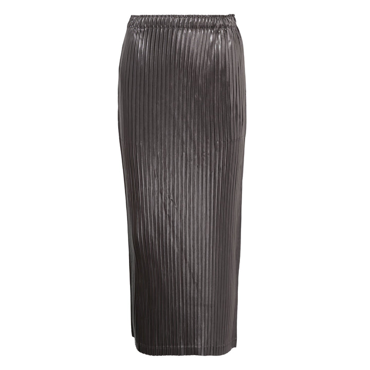 Glossed Metal Pleats Pleated Skirt
