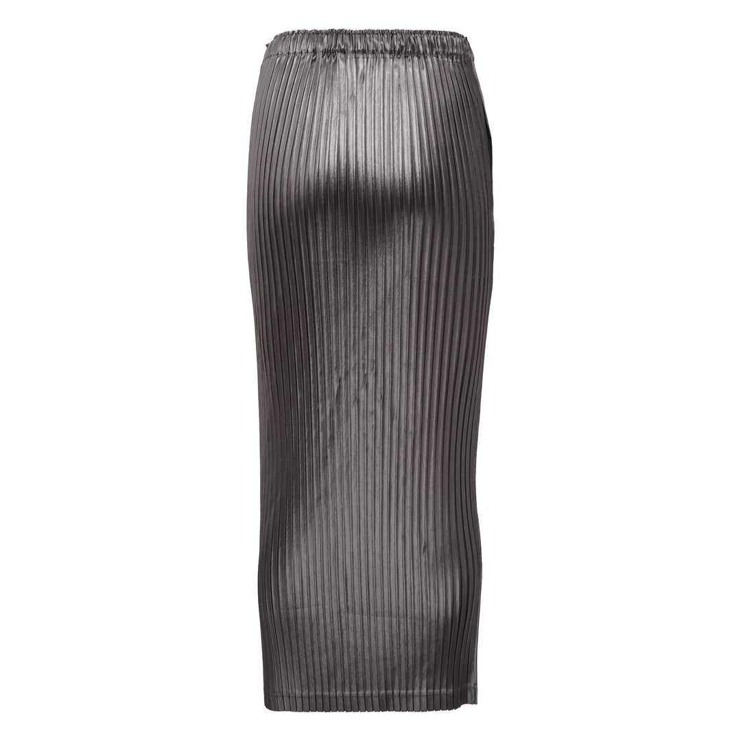 Glossed Metal Pleats Pleated Skirt