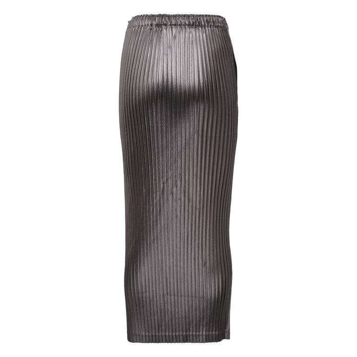 Glossed Metal Pleats Pleated Skirt