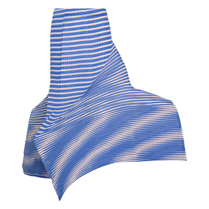 Striped Machine Pleat Skirt