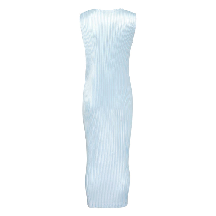 Glossed Metal Pleats Pleated Dress