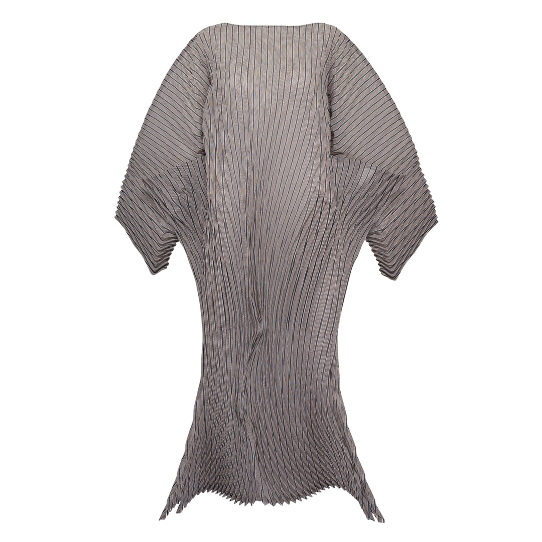 Hand Pleats Striped Dress