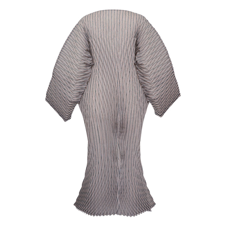Hand Pleats Striped Dress