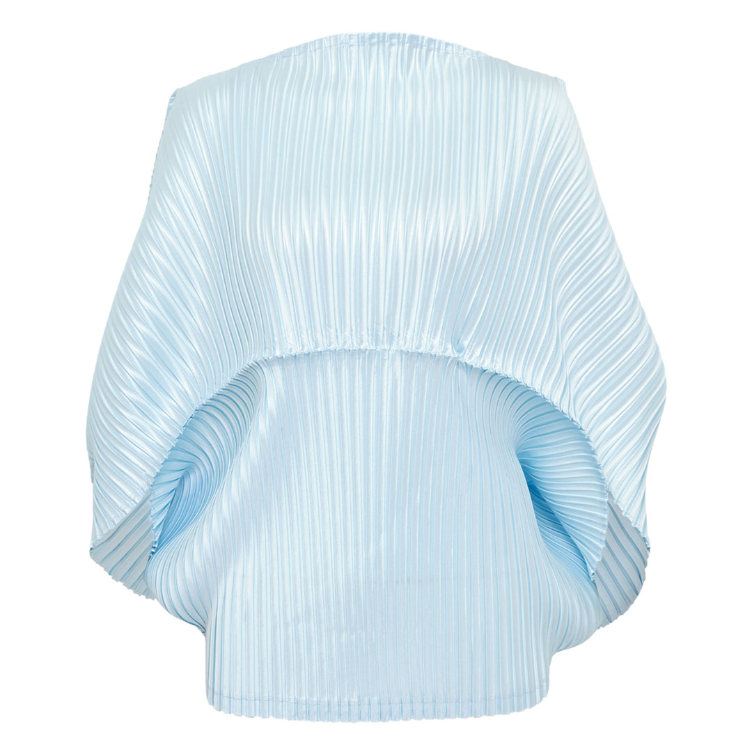 Glossed Metal Pleats Pleated Top