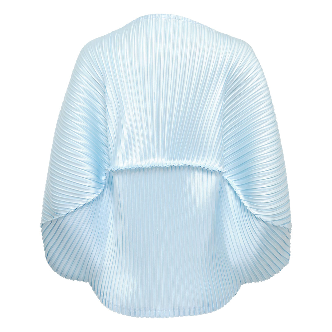 Glossed Metal Pleats Pleated Top