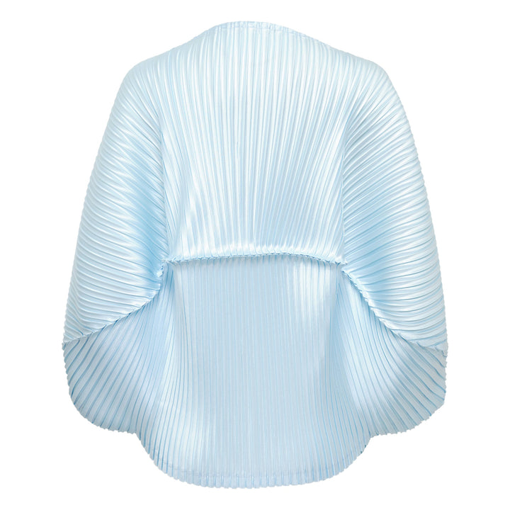 Glossed Metal Pleats Pleated Top