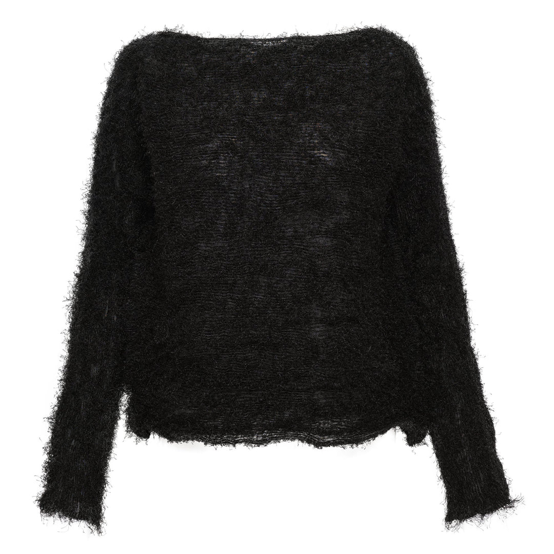 Shifted Fuzzy Pleats Pleated Top