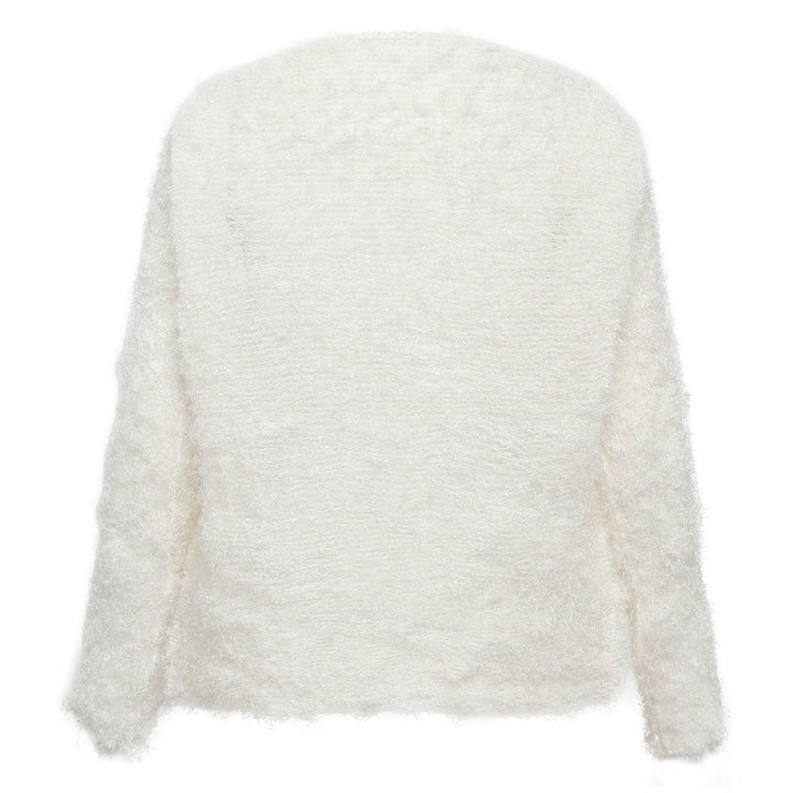 Shifted Fuzzy Pleats Top
