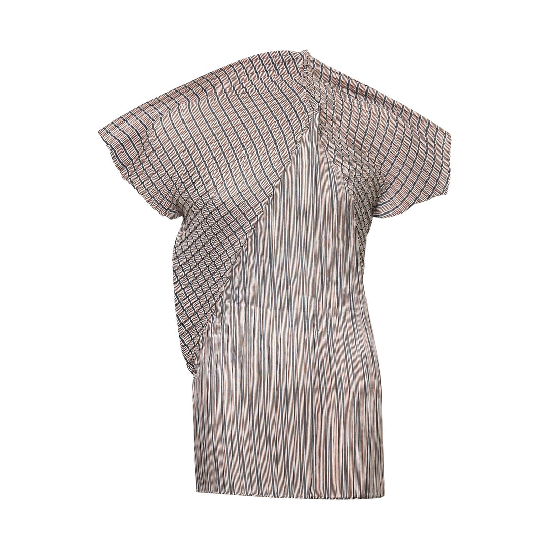 Stripes Machine Pleat Top