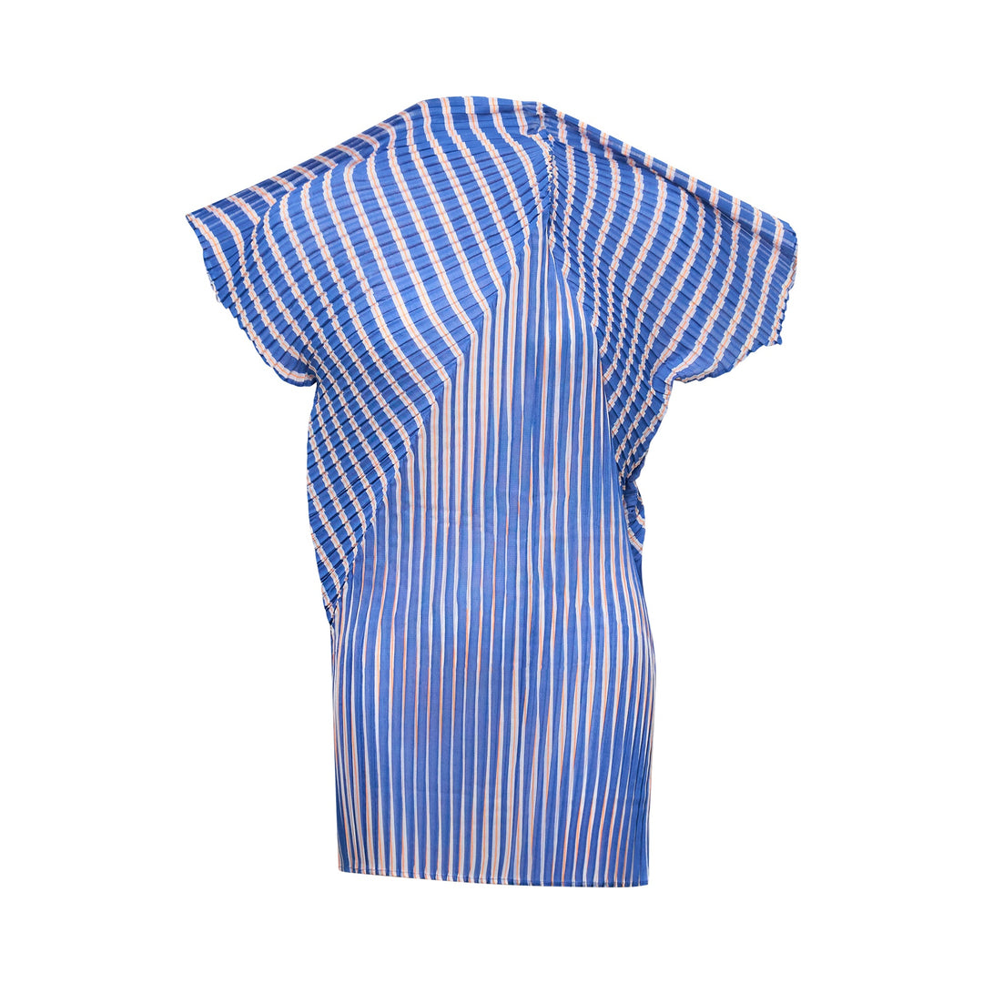 Striped Machine Pleat Top