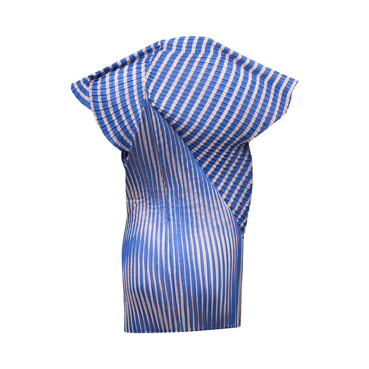 Striped Machine Pleat Top
