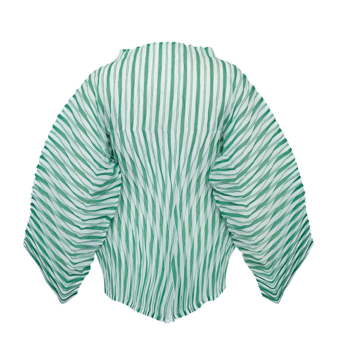 Striped Hand Pleats Top