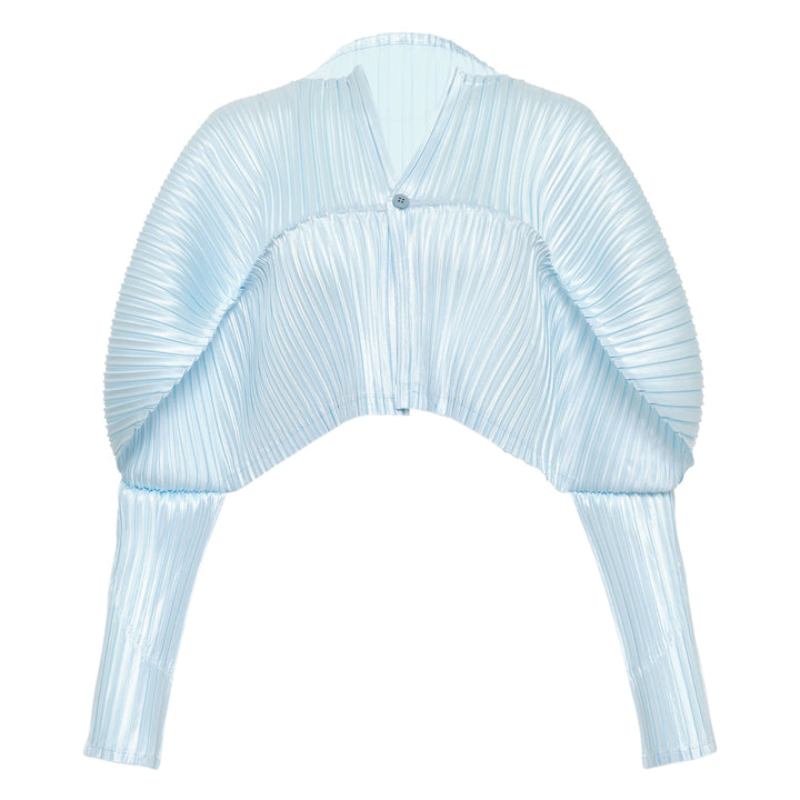 Glossed Metal Pleats Pleated Cardigan