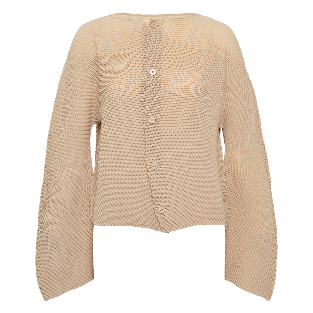 Shifted Misty Pleats Pleated Cardigan