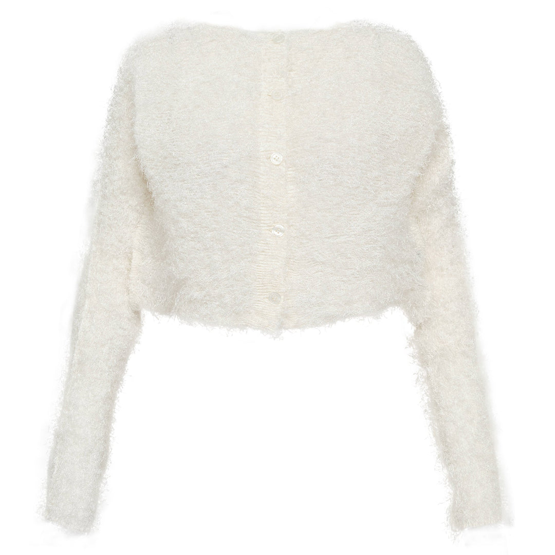 Fuzzy Pleats Pleated Cardigan