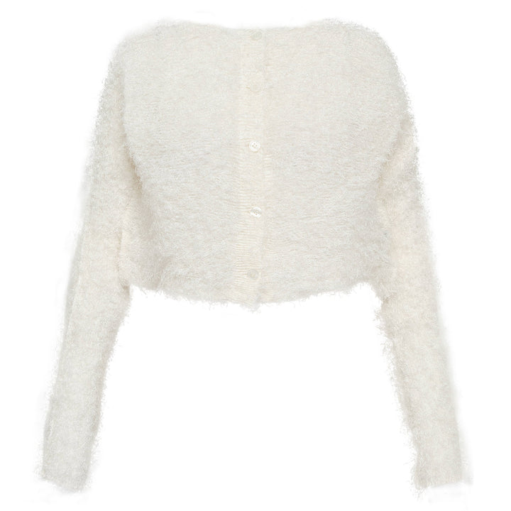 Fuzzy Pleats Pleated Cardigan