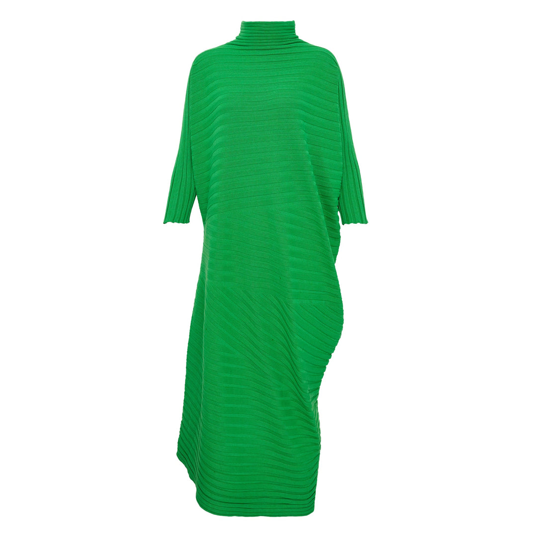 slim fit dress slacks Women's Emerald Green Cashmere Polo Neck Dress