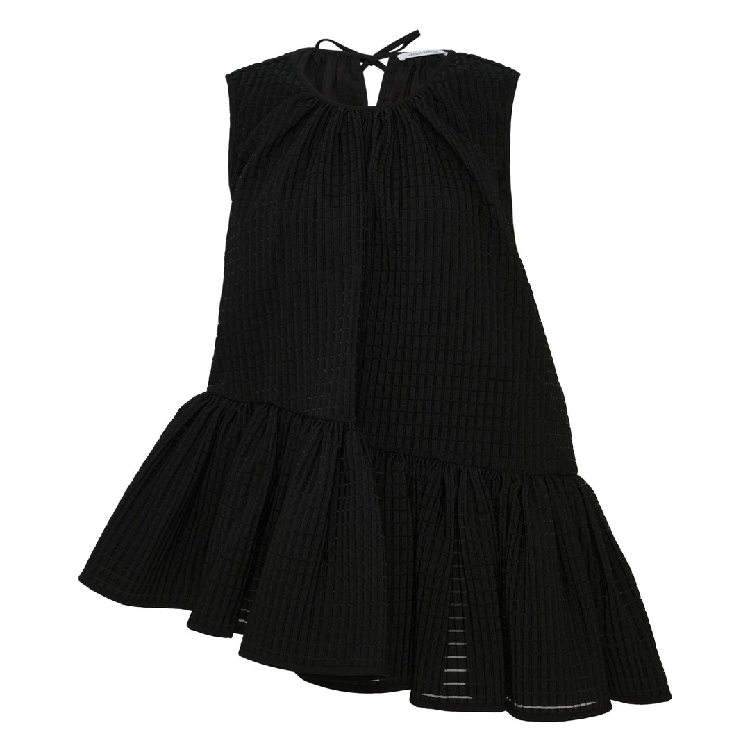 Sleeveless Top With Assymetric Hem