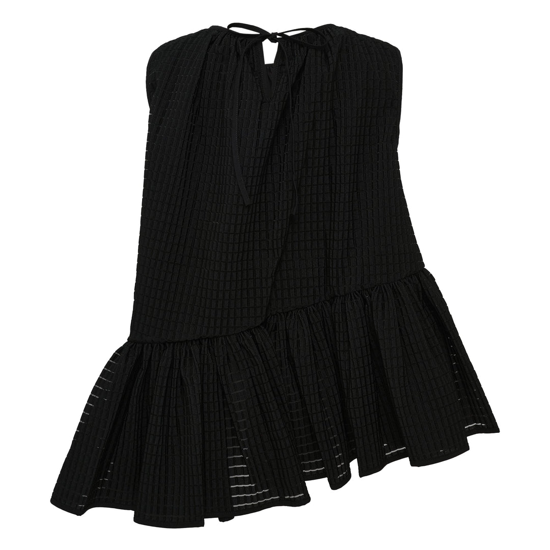 Sleeveless Top With Assymetric Hem