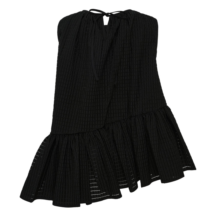 Sleeveless Top With Assymetric Hem