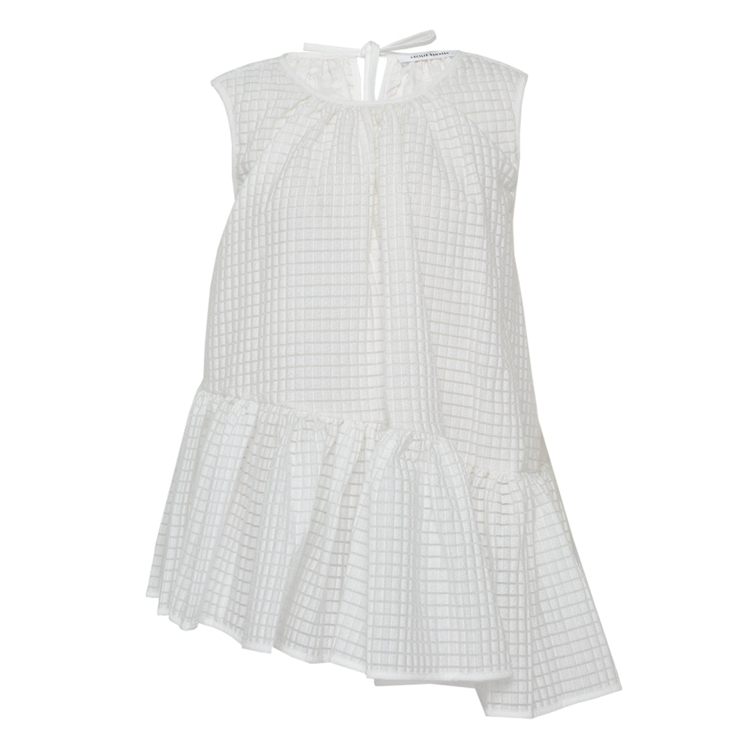Sleeveless Top With Assymetric Hem