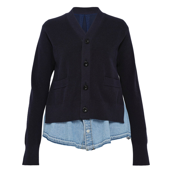 Denim x Knit Cardigan