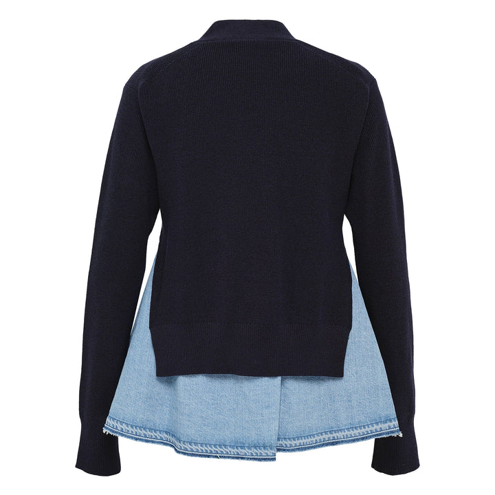 Denim x Knit Cardigan