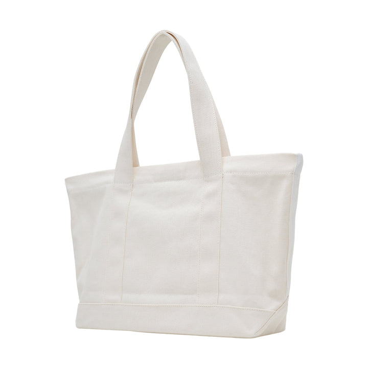 Beige Collegiate Canvas Tote
