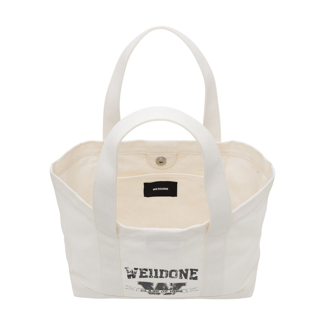 Beige Collegiate Canvas Tote
