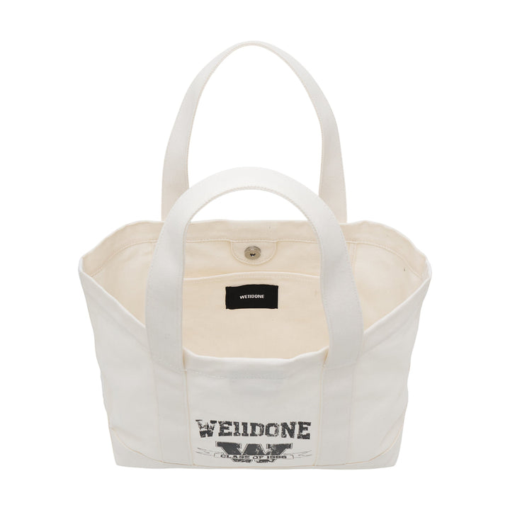 Beige Collegiate Canvas Tote