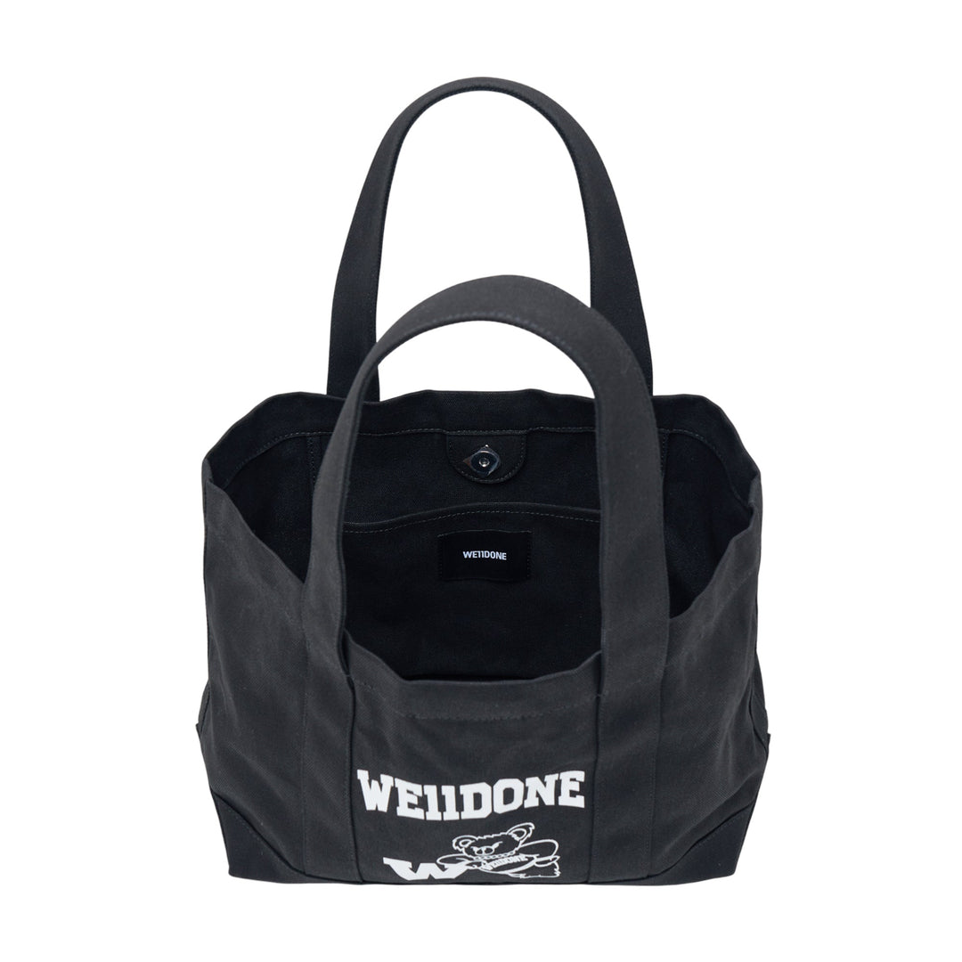 Black Varsity Canvas Tote Bag