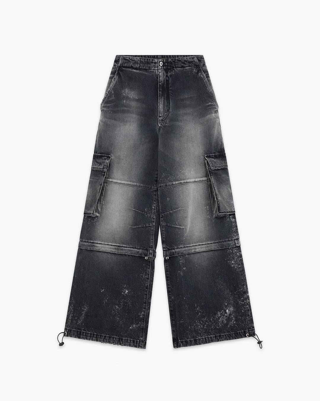Black Womens Cargo Denim Trouser