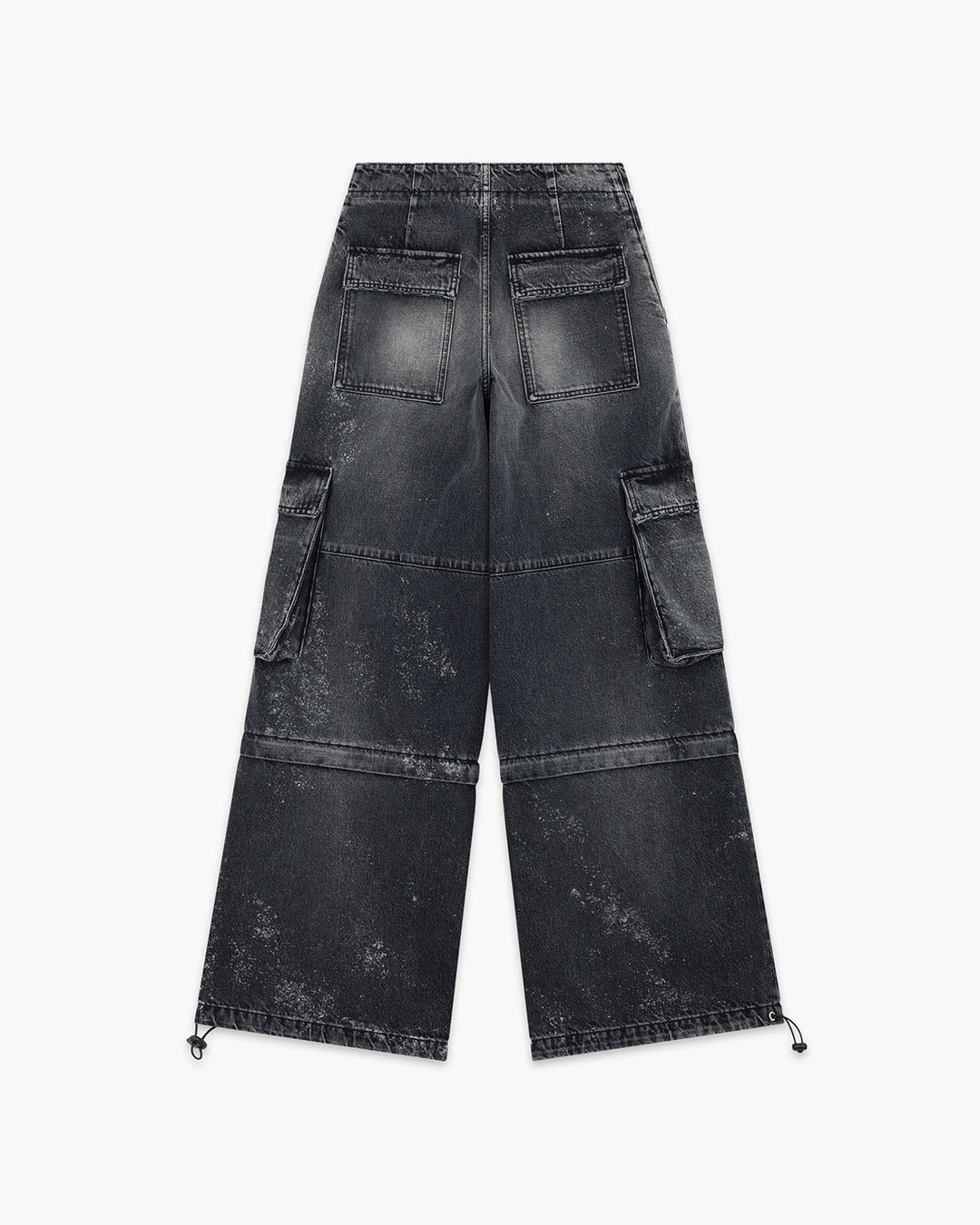 Black Womens Cargo Denim Trouser