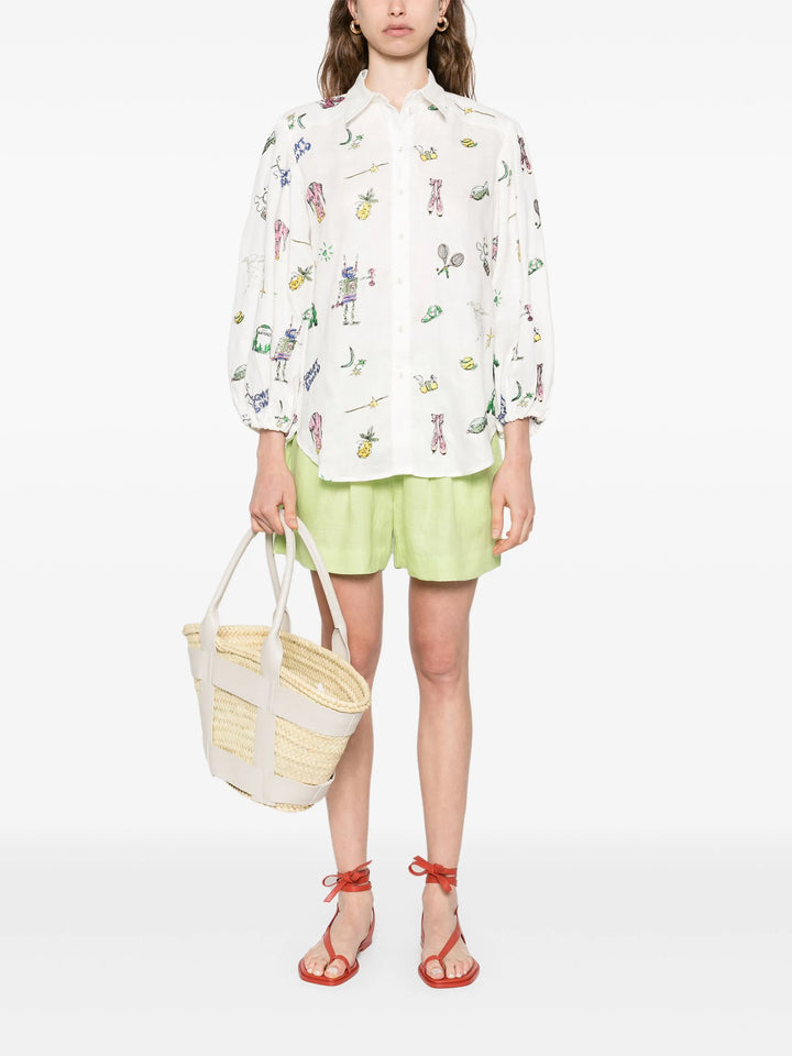 プレイ刺繍シャツ