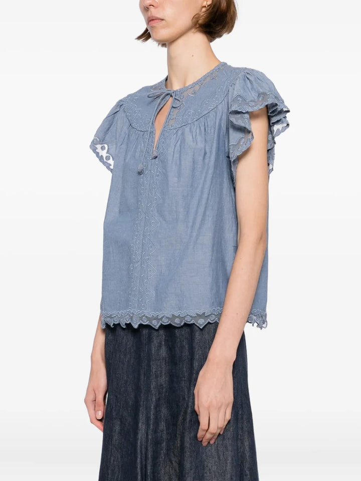 Effie Flutter Sleeve Top