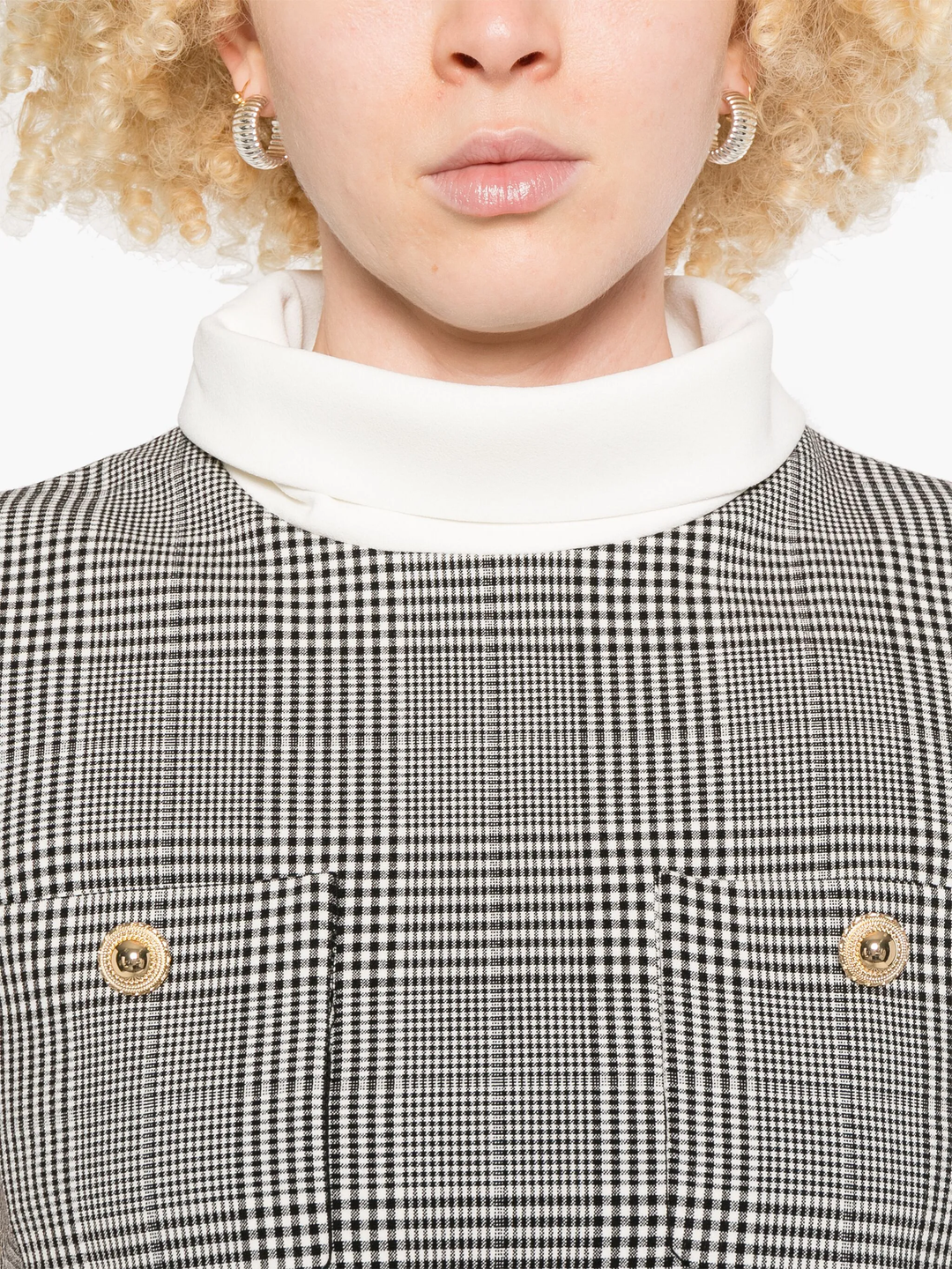 Sleeveless Prince Of Wales Check Mini Dress