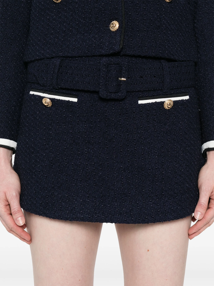 Navy Boucle Skort