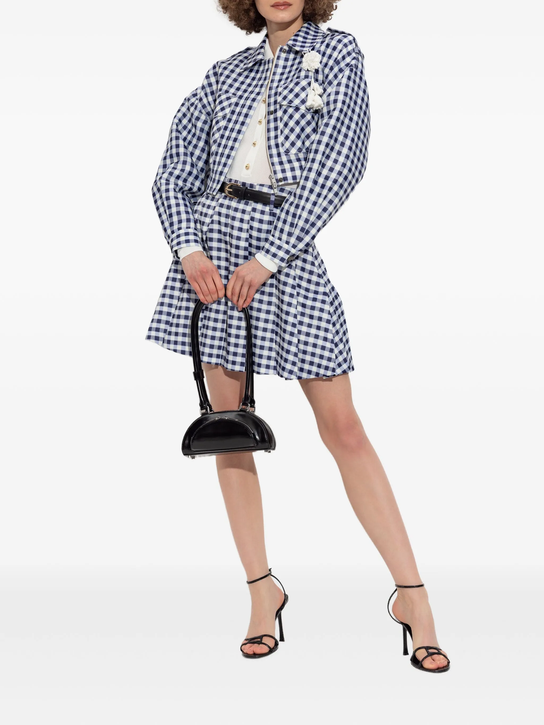 Navy Gingham Taffeta Jacket