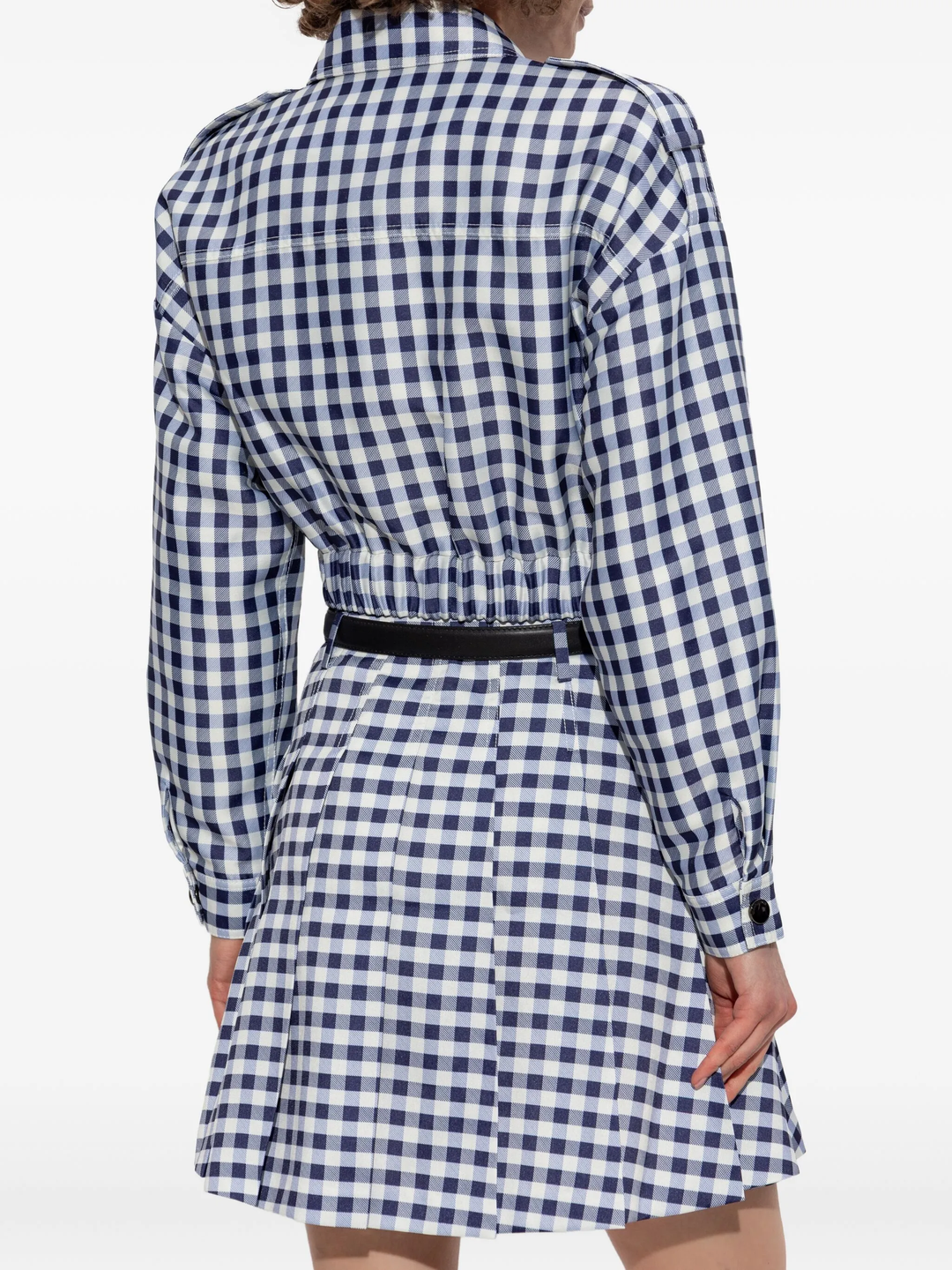 Navy Gingham Taffeta Jacket