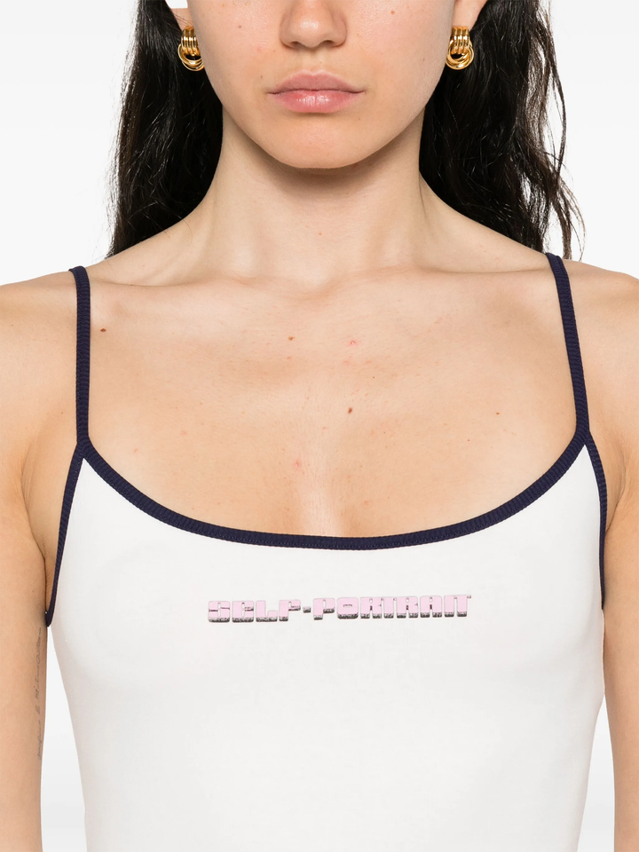 White Vest Pink Logo
