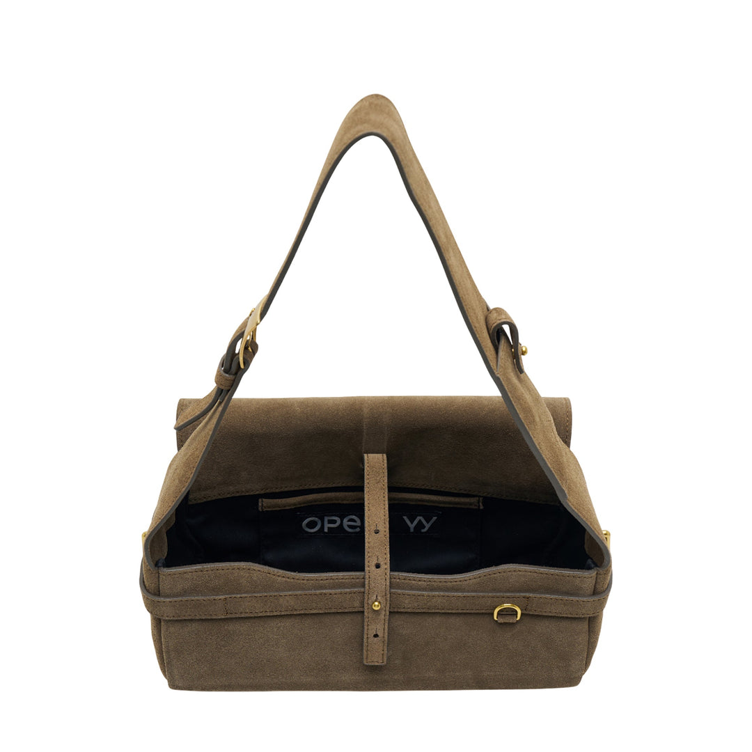 Suede Belting Duffle Bag