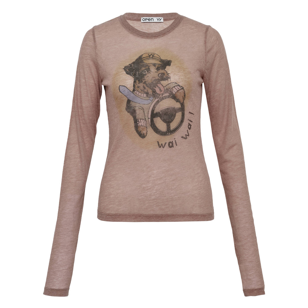 Pet Club Sheer Long Sleeve Top