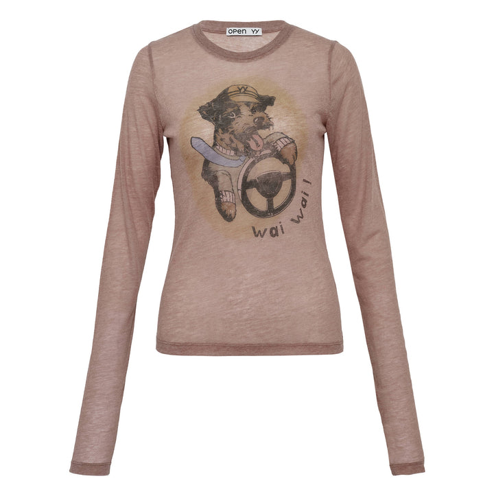 Pet Club Sheer Long Sleeve Top