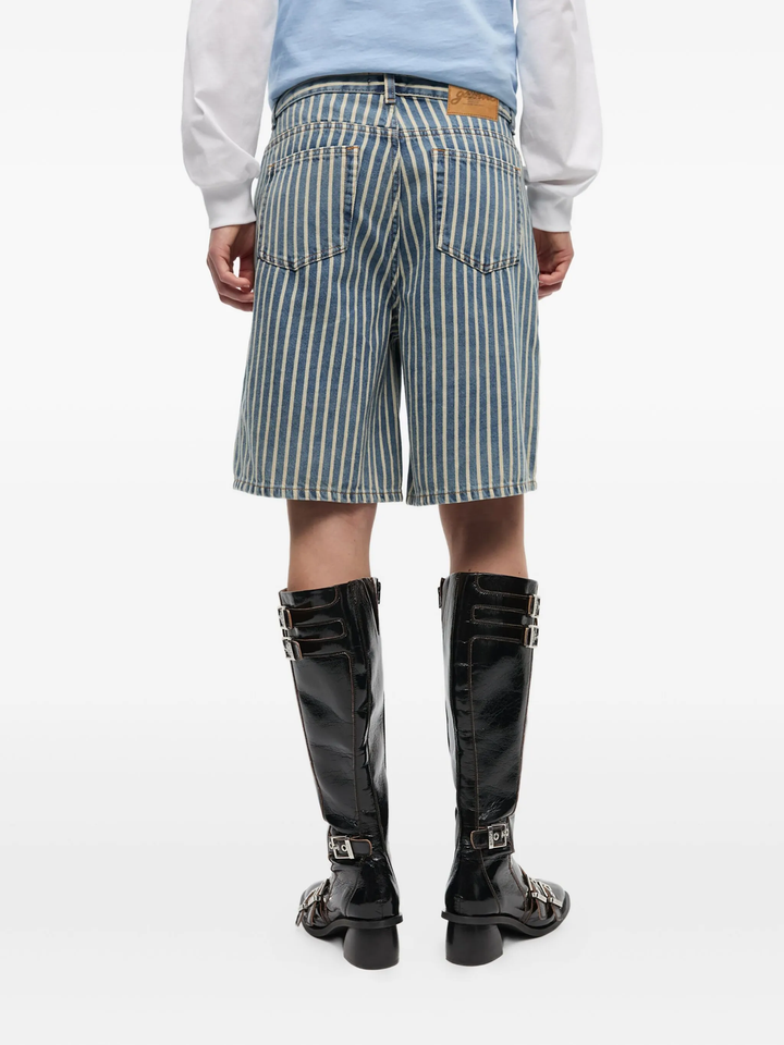 Light Stripe Denim Shorts
