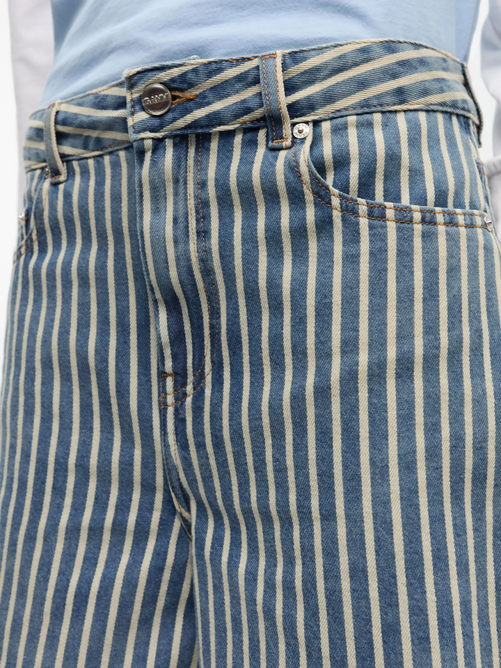 Light Stripe Denim Shorts